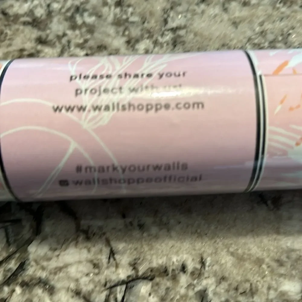 🆕 Anthropologie Palm Shuffle Peel & Stick Wallpaper Pink Orange